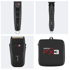 Babylisspro Black FX3 Collection – Clipper, Trimmer, Shaver & travel case