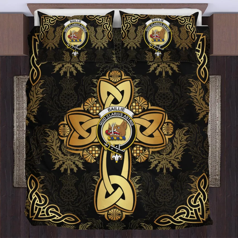 Baillie (Bailey) Clan Bedding Sets Gold Thistle Celtic Style