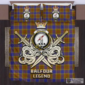 Balfour Tartan Bedding Set with Clan Crest and the Golden Sword of Courageous Legacy