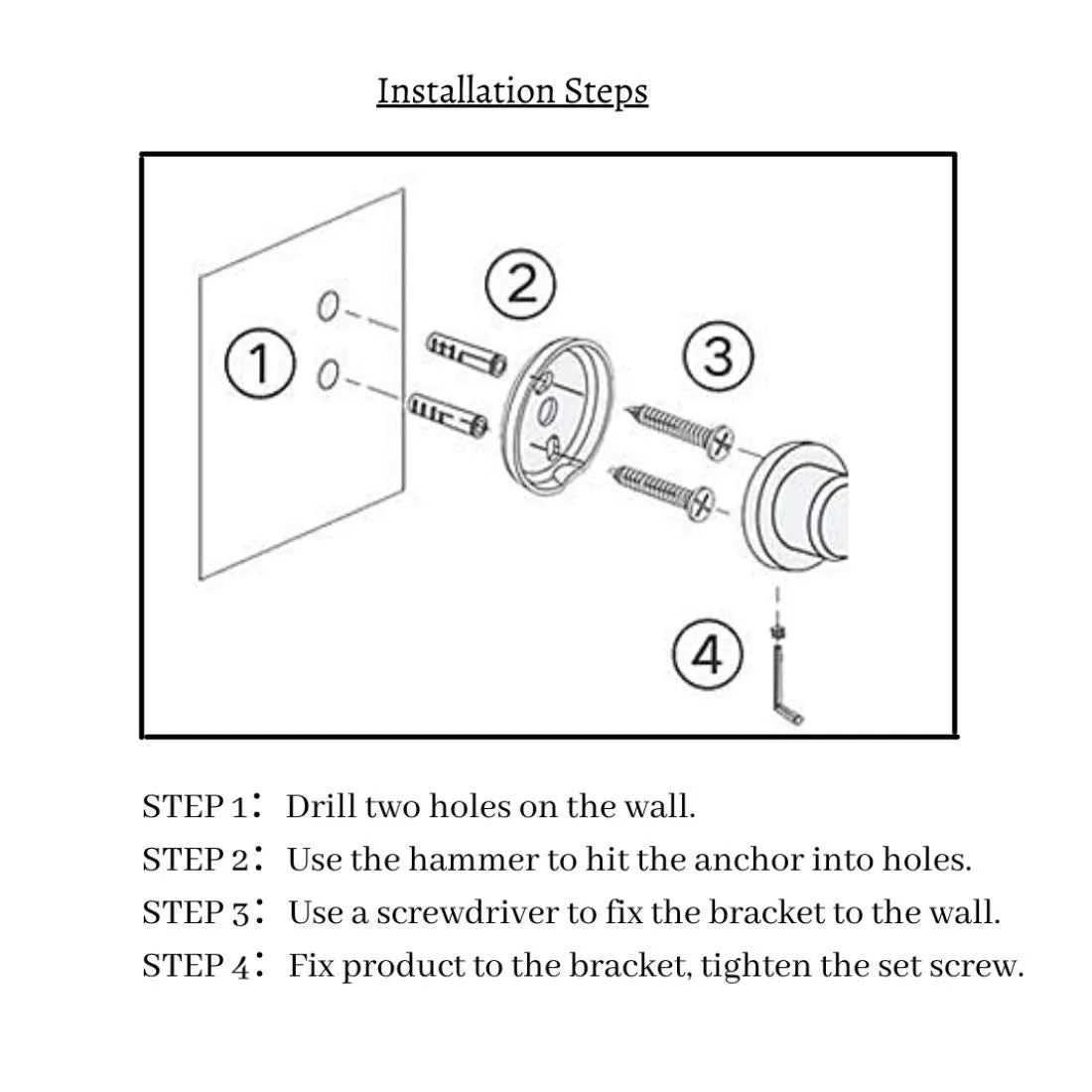 Bathroom Hardware Accessory Set Includes 24 Towel Bar, Toilet Paper Holder, Hand