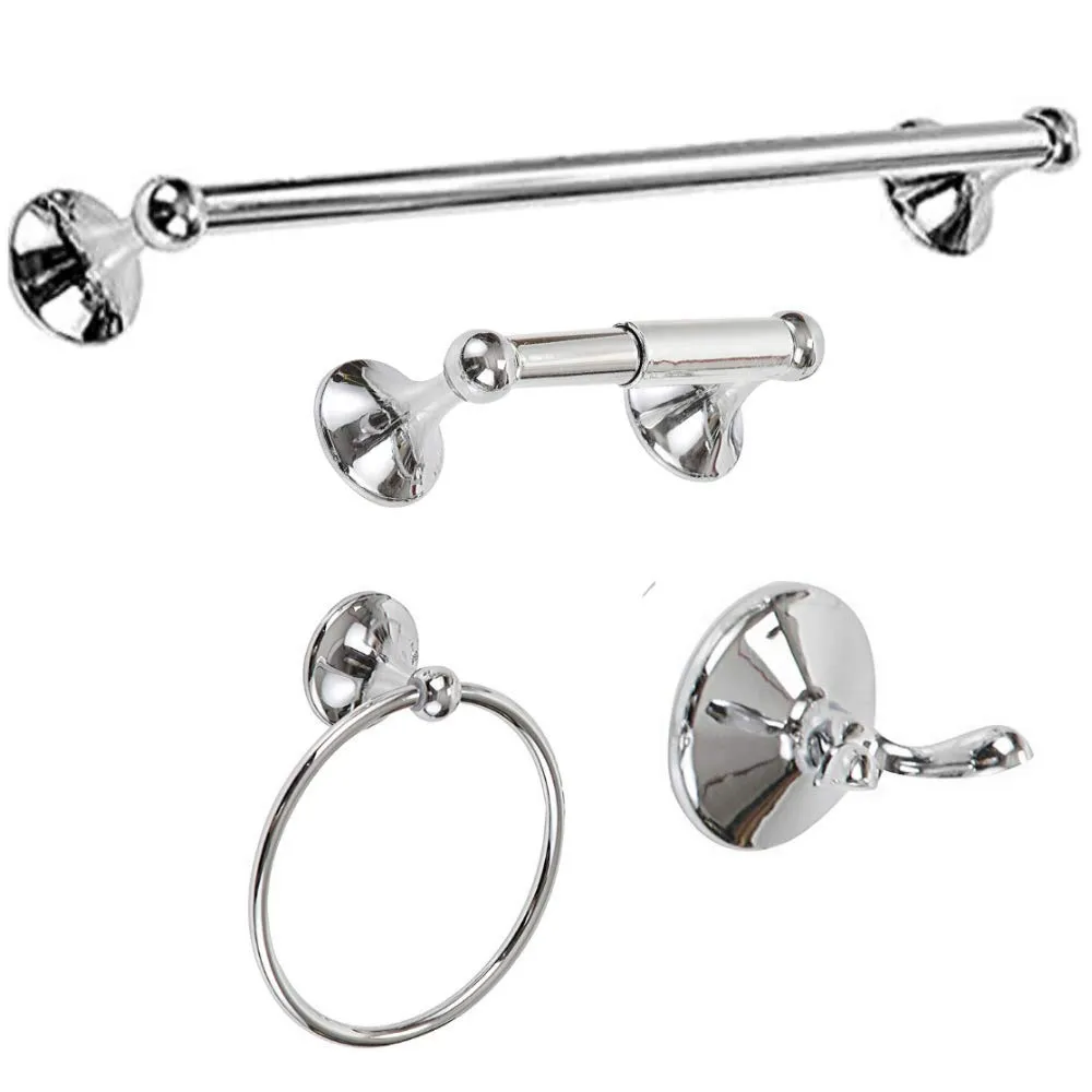 Bathroom Hardware Accessory Set Includes 24 Towel Bar, Toilet Paper Holder, Hand