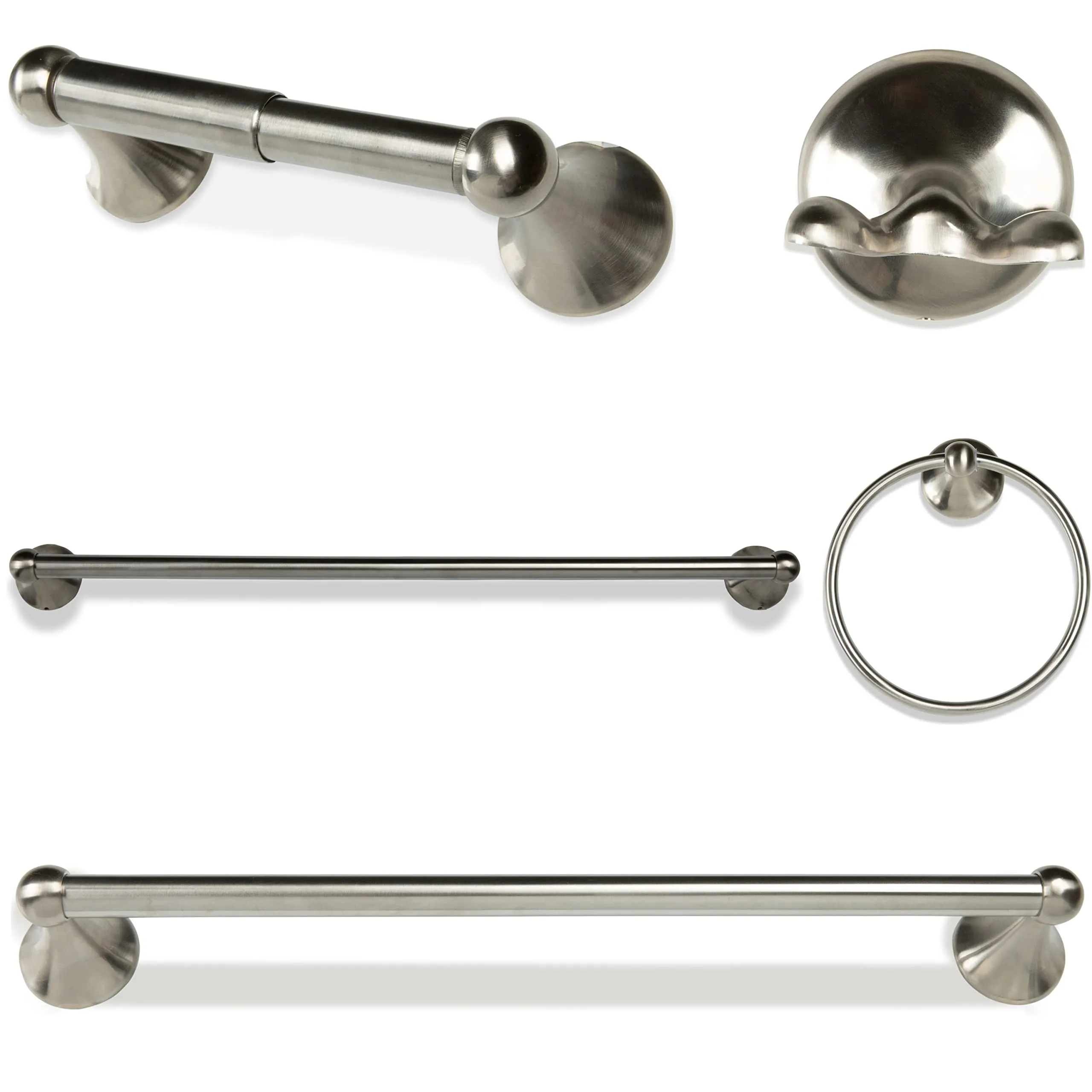 Bathroom Hardware Accessory Set Includes 24 Towel Bar, Toilet Paper Holder, Hand