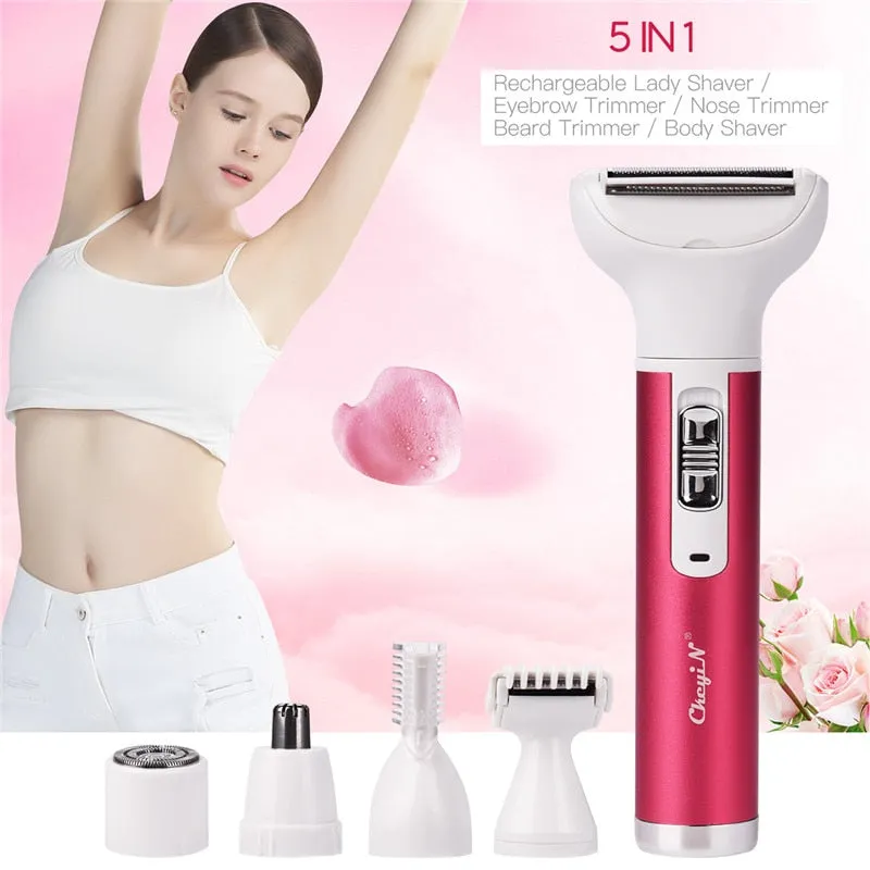 Beauty 5 in 1 Electric Hair Remover Rechargeable Lady Shaver