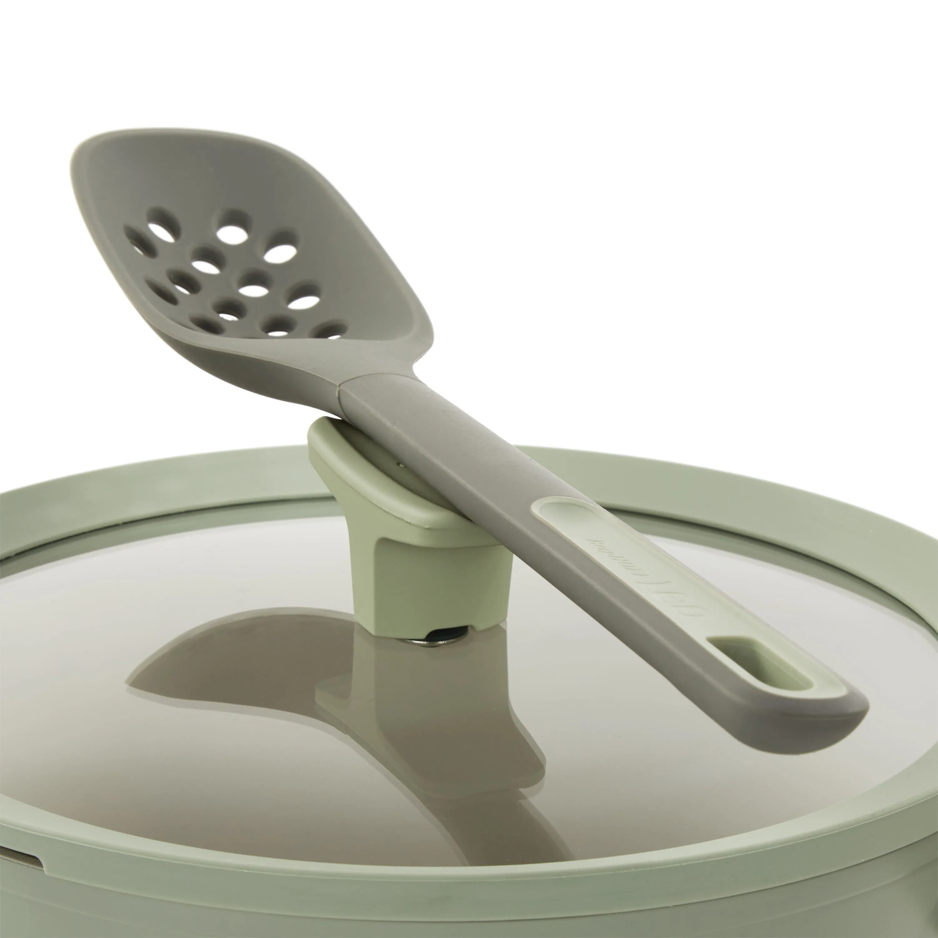 BergHOFF Balance Nonstick Ceramic Saucepan 7", 2.1qt. With Glass Lid, Recycled Aluminum, Sage