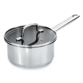 BergHOFF DiNA Helix Recycled 18/10 Stainless Steel 6.5" Saucepan 1.6qt., Glass Lid