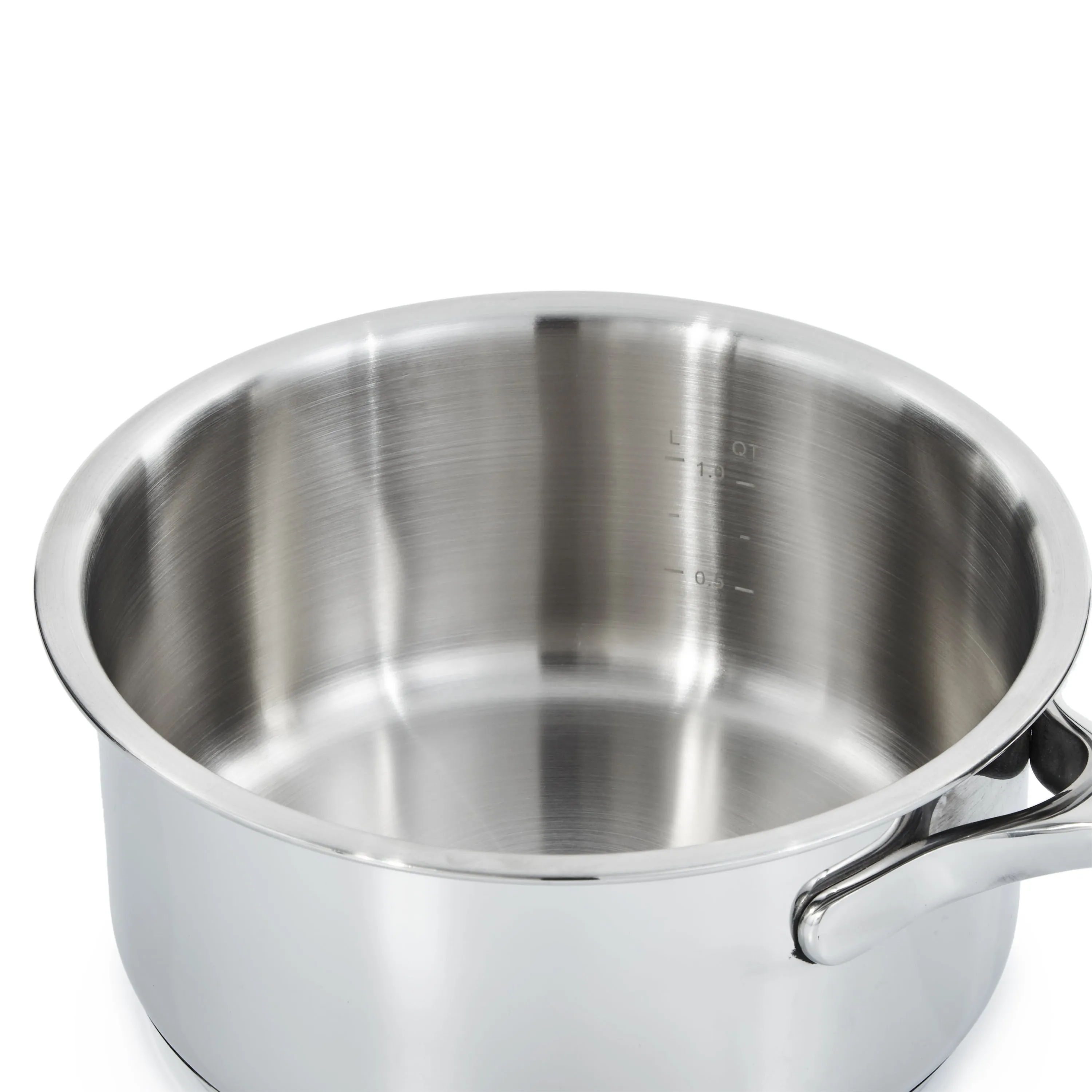 BergHOFF DiNA Helix Recycled 18/10 Stainless Steel 6.5" Saucepan 1.6qt., Glass Lid