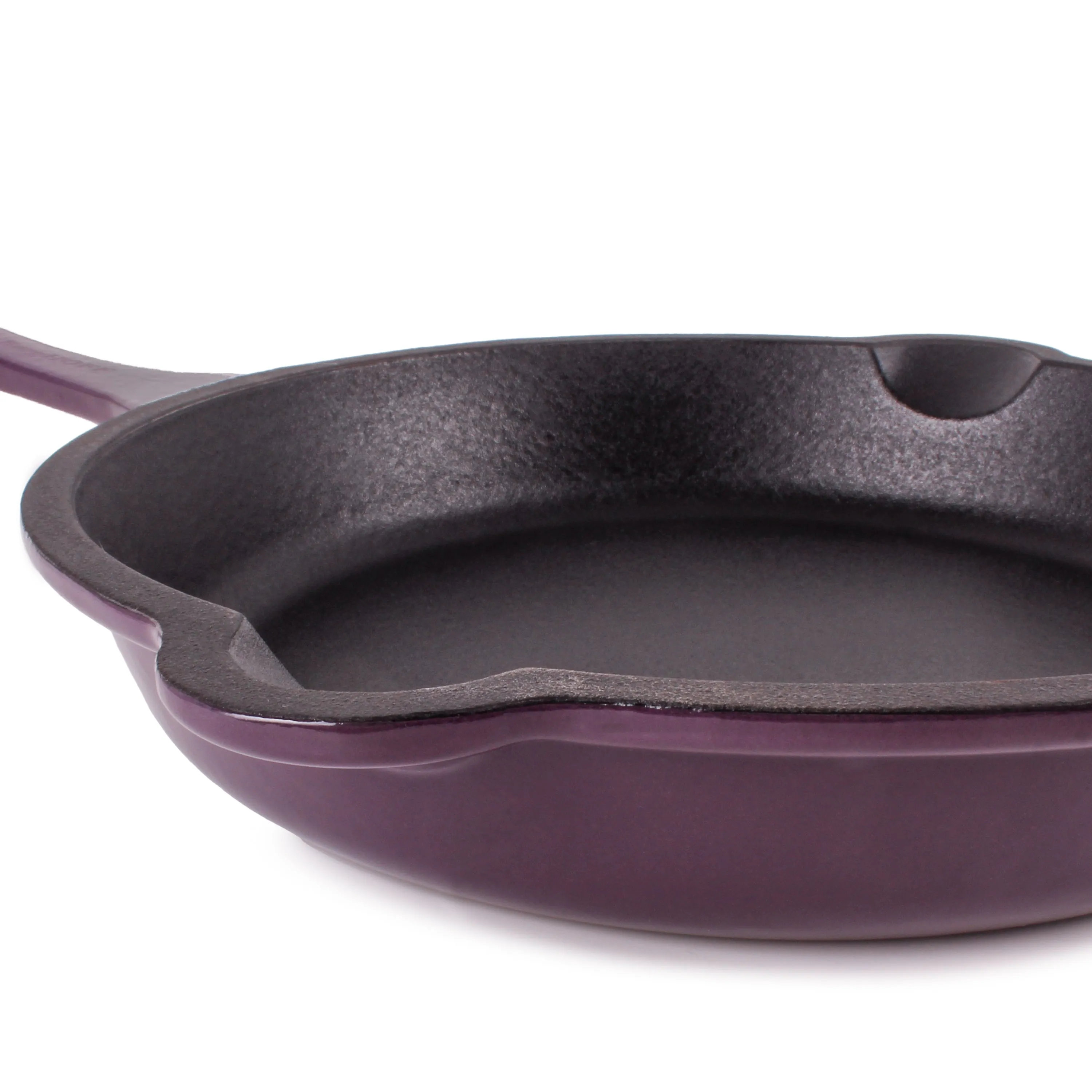 BergHOFF Neo 4pc Cast Iron Cookware Set, Grill Pan, Fry Pan & Oval Dutch Oven, Purple