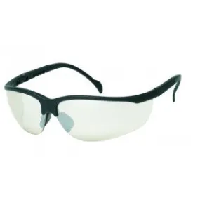 Black Frame - Indoor/Outdoor Lens - Soft Rubber Nose Buds - Adjustable Temples Safety Glasses