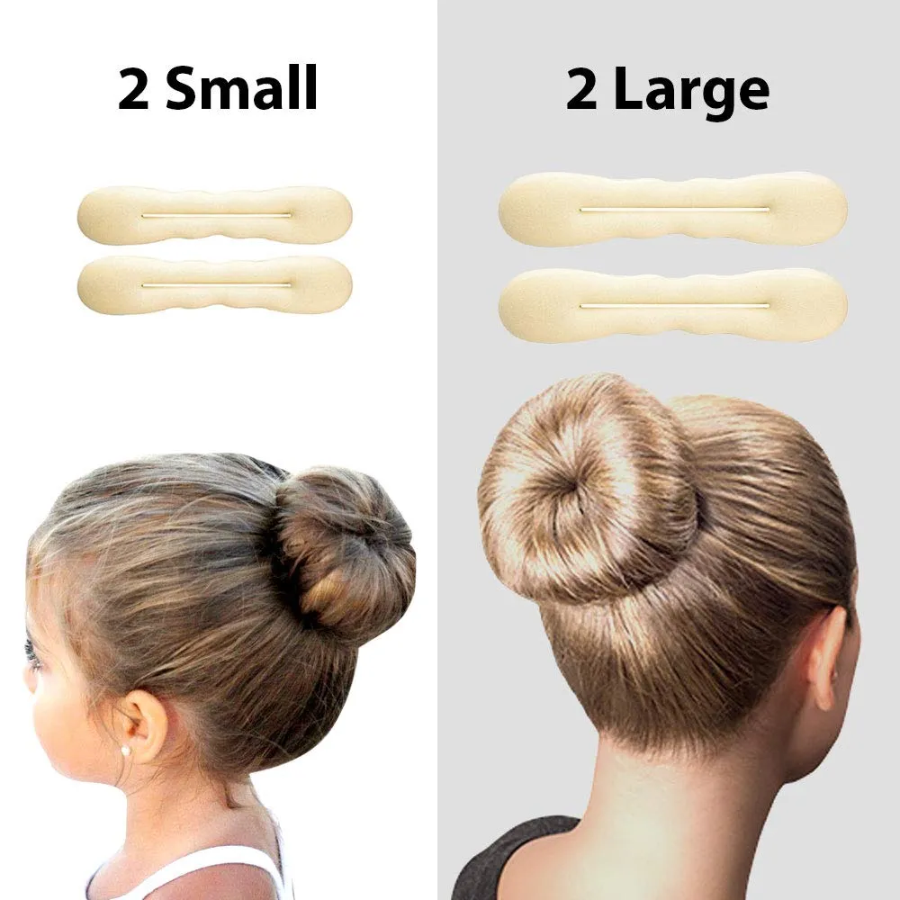 Blonde Magic Bun Maker Foam, Hawwwy 4 Pack Easy Sponge Hair Bun Shaper, Perfect Padding