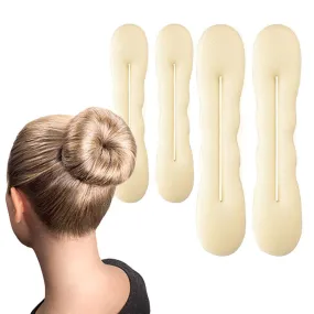 Blonde Magic Bun Maker Foam, Hawwwy 4 Pack Easy Sponge Hair Bun Shaper, Perfect Padding