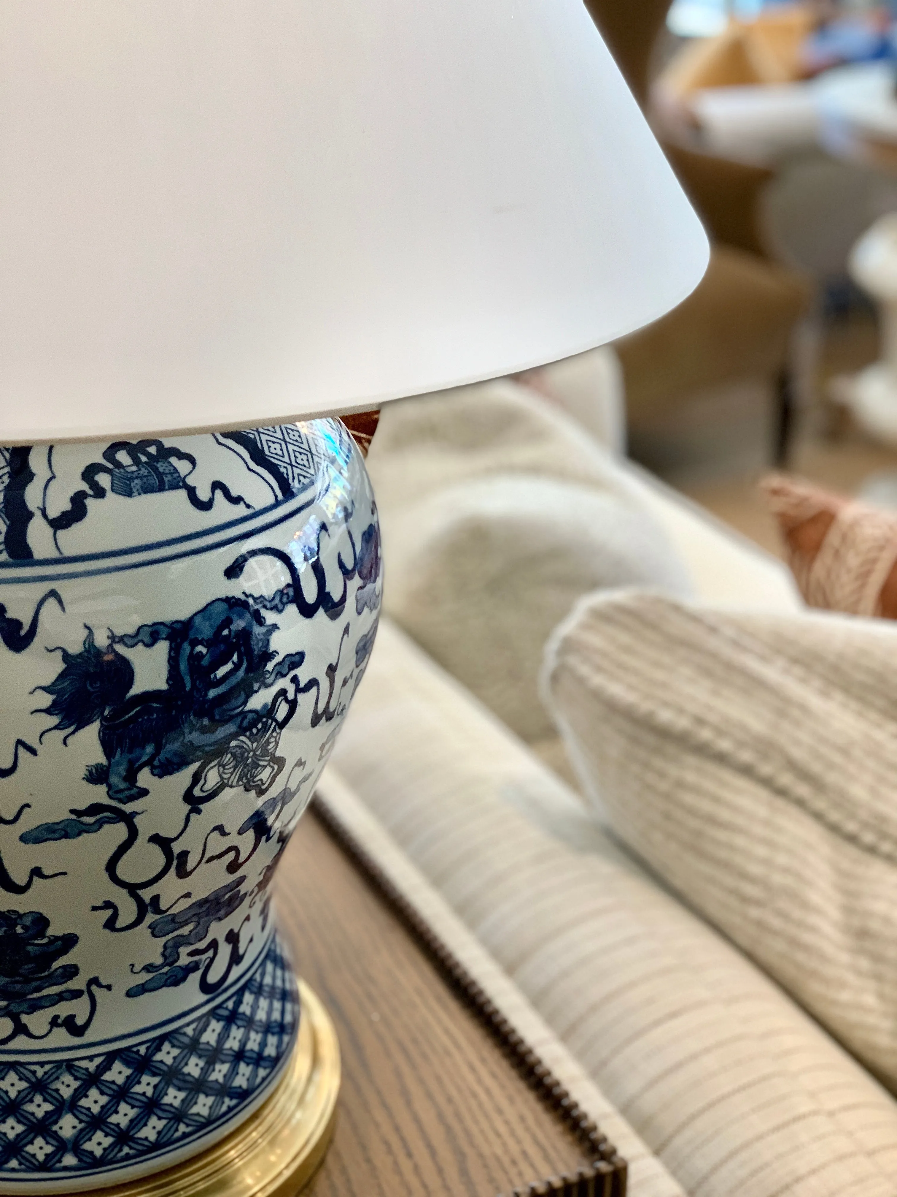 Blue & White Porcelain Lamp