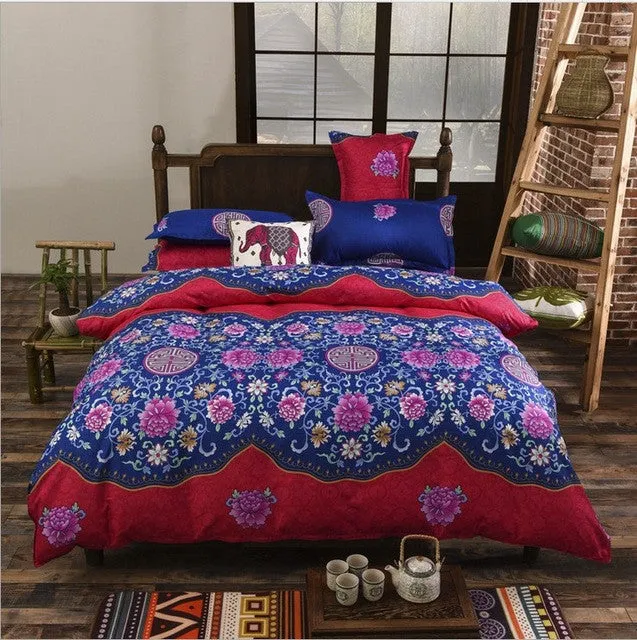 Bohemia 4 /3PCS3d  bedding sets Sham Boho Mandala duvet cover set winter bedsheet queen king size Cotton folk-custom Bed set