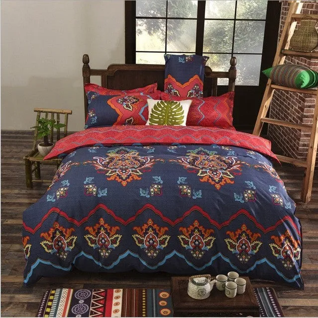 Bohemia 4 /3PCS3d  bedding sets Sham Boho Mandala duvet cover set winter bedsheet queen king size Cotton folk-custom Bed set