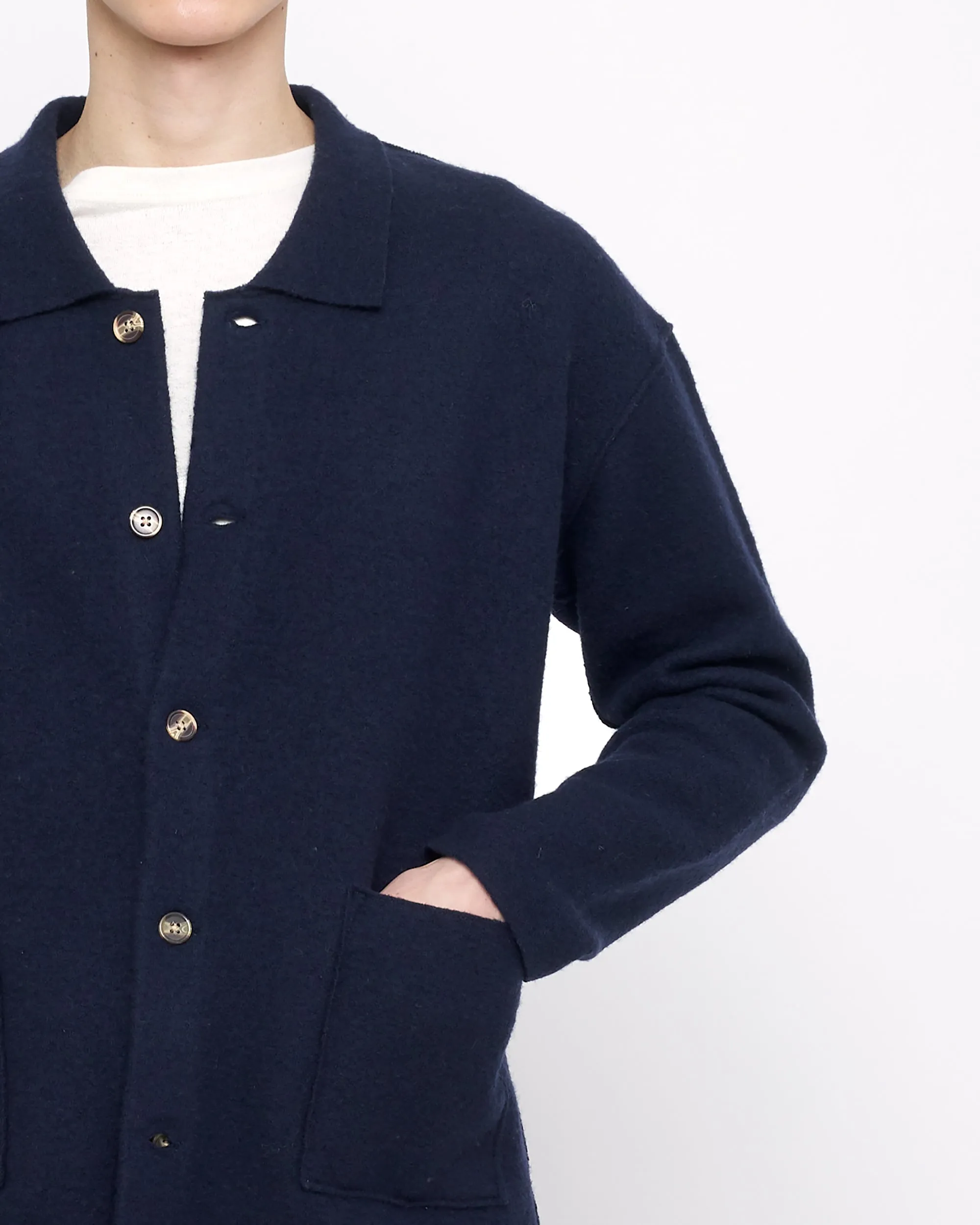 Boiled Wool Chore Shirt Jacket - FW24 - Navy