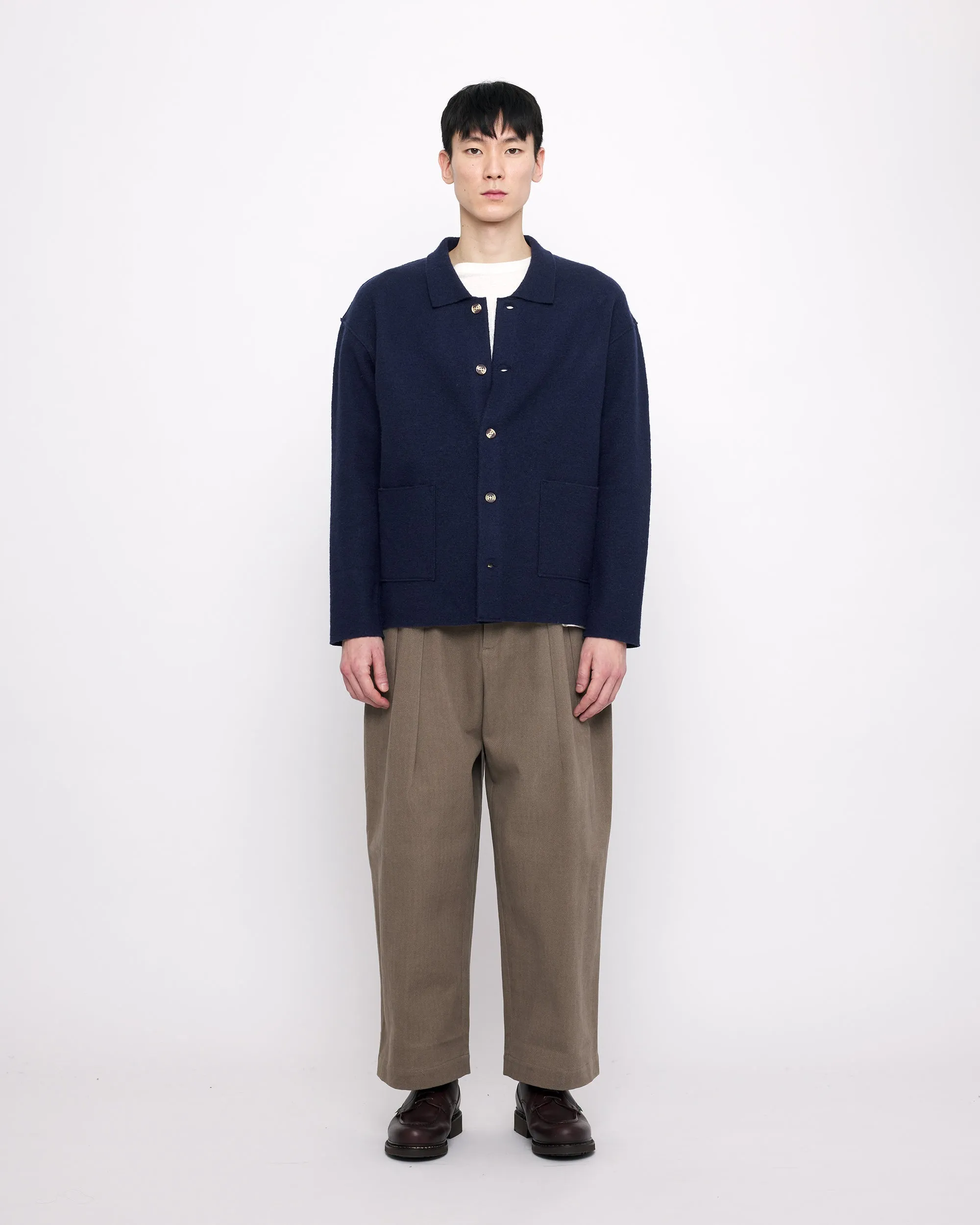 Boiled Wool Chore Shirt Jacket - FW24 - Navy