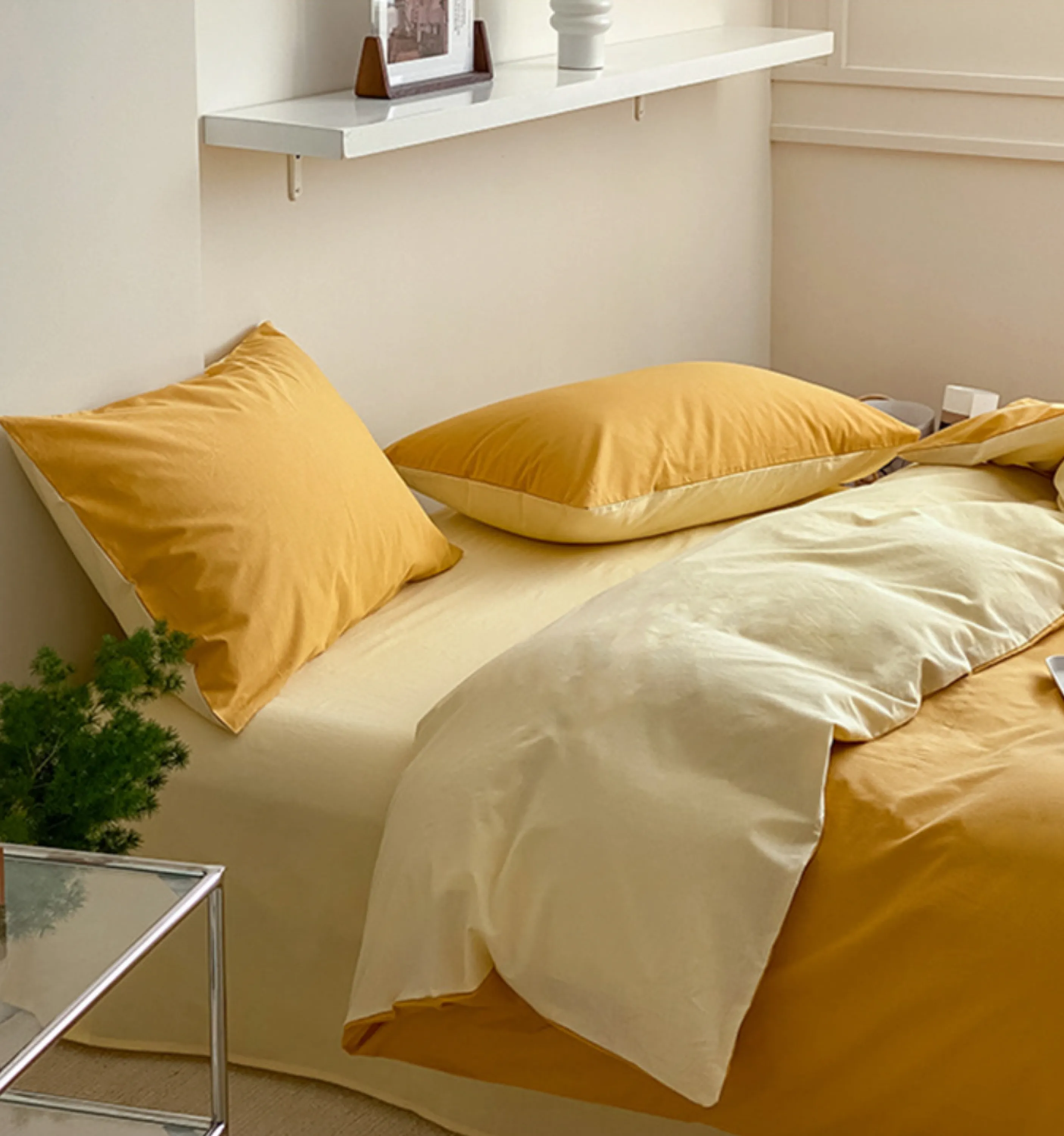 Bold Duo Reversible Bedding Set / Burnt Orange   Custard