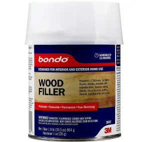 Bondo Home Solutions Wood Filler | Sandable In 15 Min | 1.9 Lbs With 1 oz Hardener