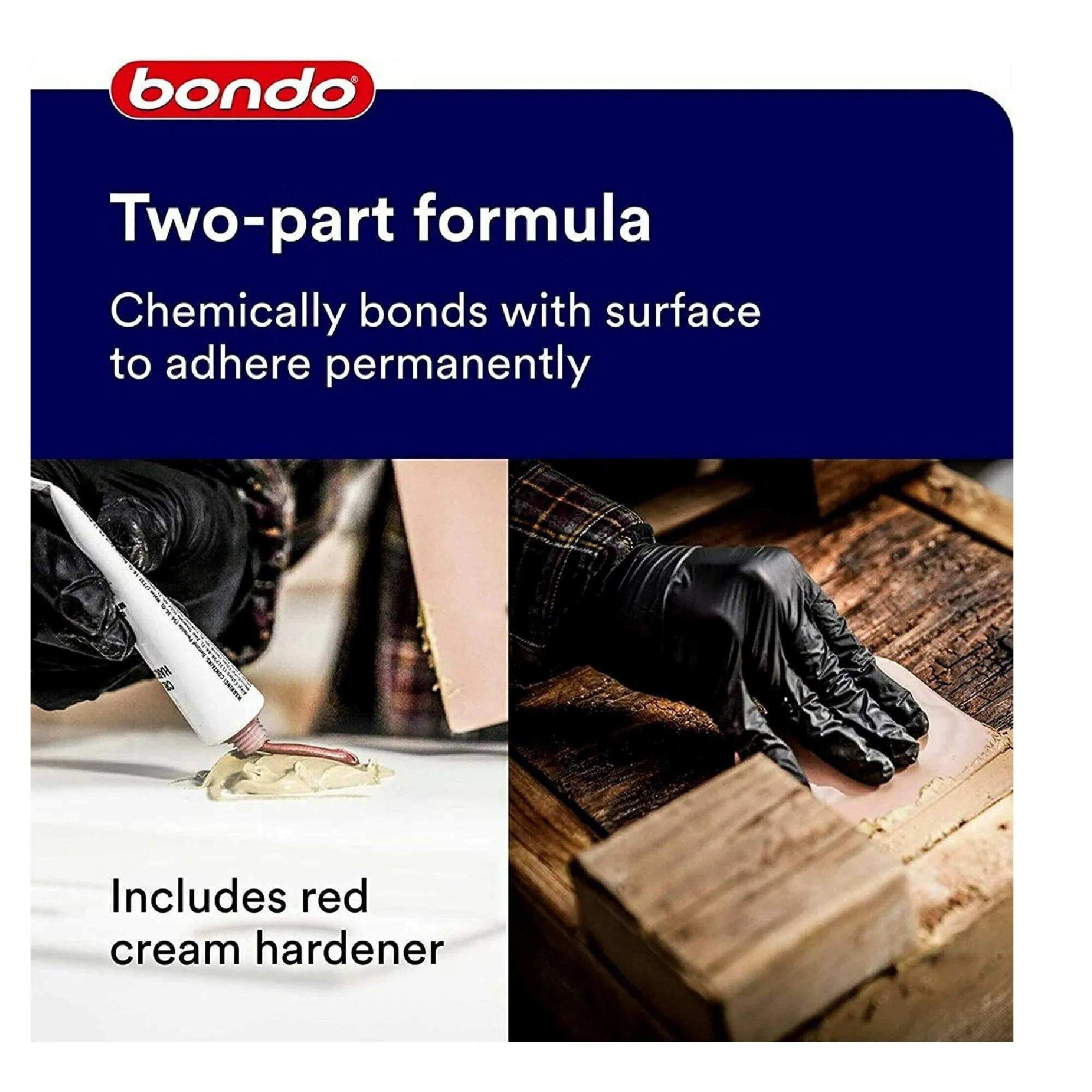 Bondo Home Solutions Wood Filler | Sandable In 15 Min | 1.9 Lbs With 1 oz Hardener