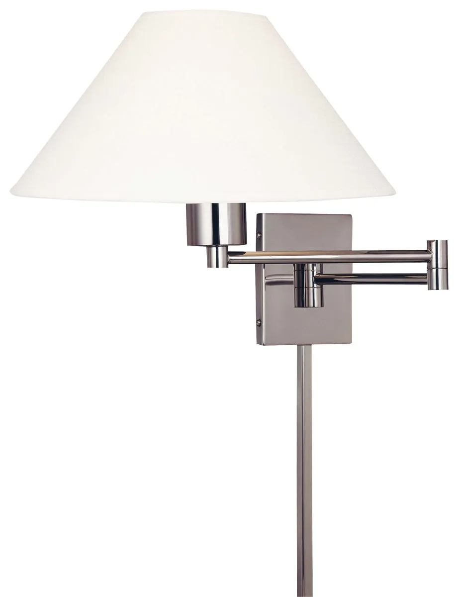 Boring 1-Light Swing Arm Wall Lamp in Matte Brushed Nickel