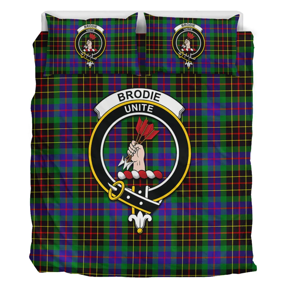 Brodie Hunting Modern Tartan Bedding Set with Family Crest