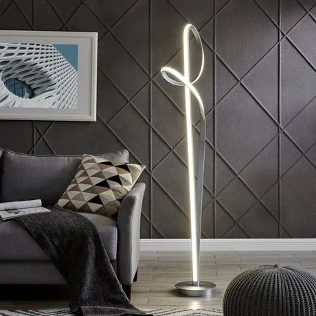 Budapest LED Silver 63" Tall Floor Lamp // Dimmable