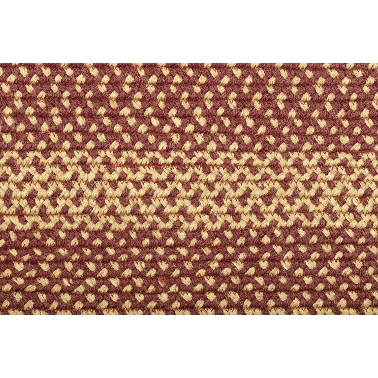 Burgundy Tan Jute Rug Oval w/ Pad 27x48