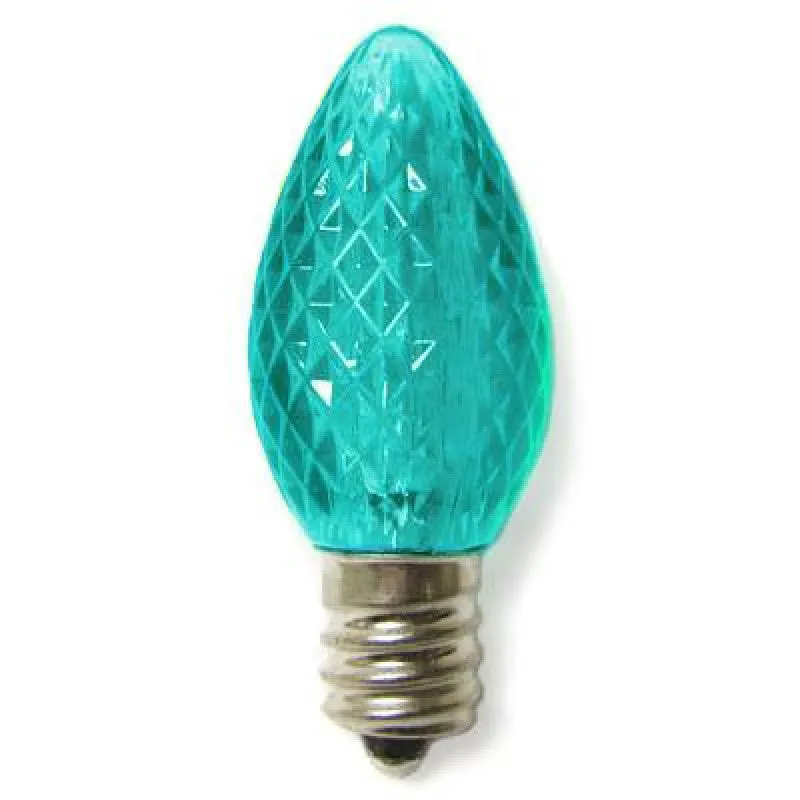 C7 LED Bulbs - Teal - 25 Pack