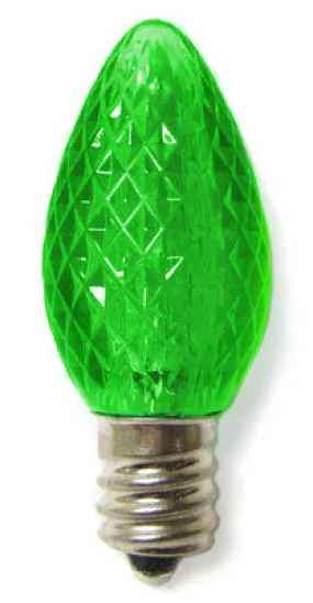 C7 LED Twinkle Bulbs - Green - 25 Pack