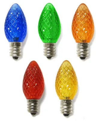 C7 LED Twinkle Bulbs - Multi (B,G,O,R,Y) - 25 Pack