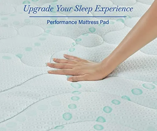 California Design Den Twin Cooling Mattress Pad, 3-Zone Quilted, Deep Pocket, Machine Washable, White