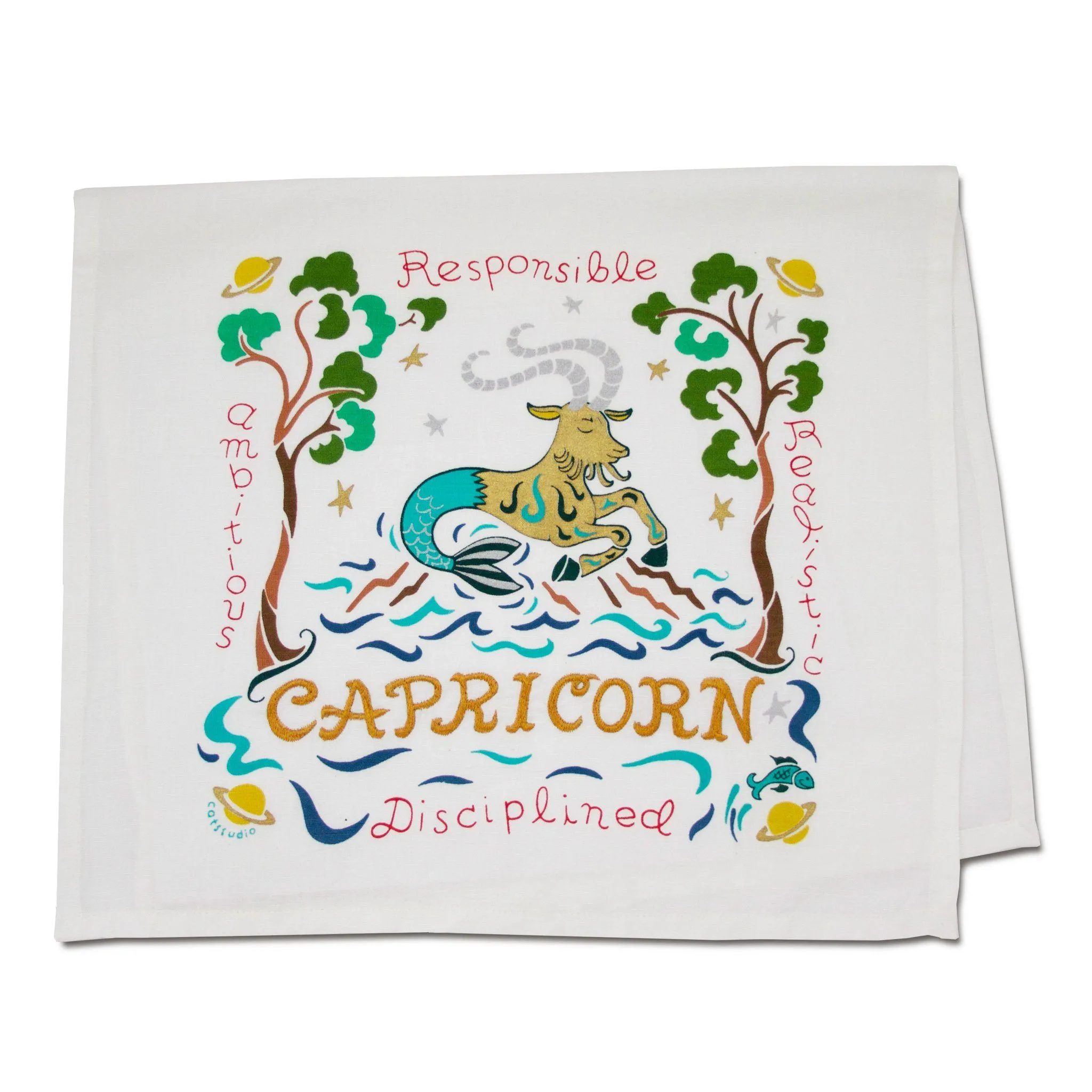 Capricorn Astrology Dish Towel