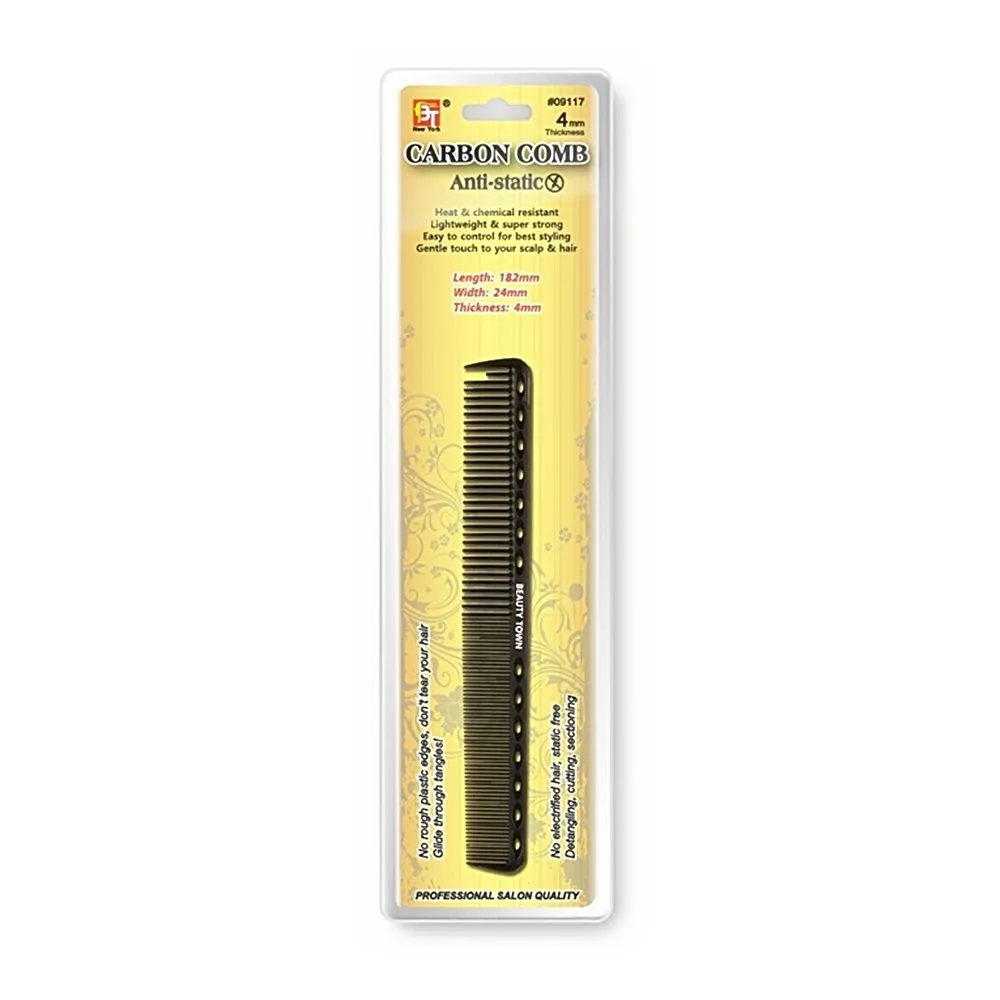 CARBON WIDE TEETH STYLING COMB (182 X 24 X 4 MM)