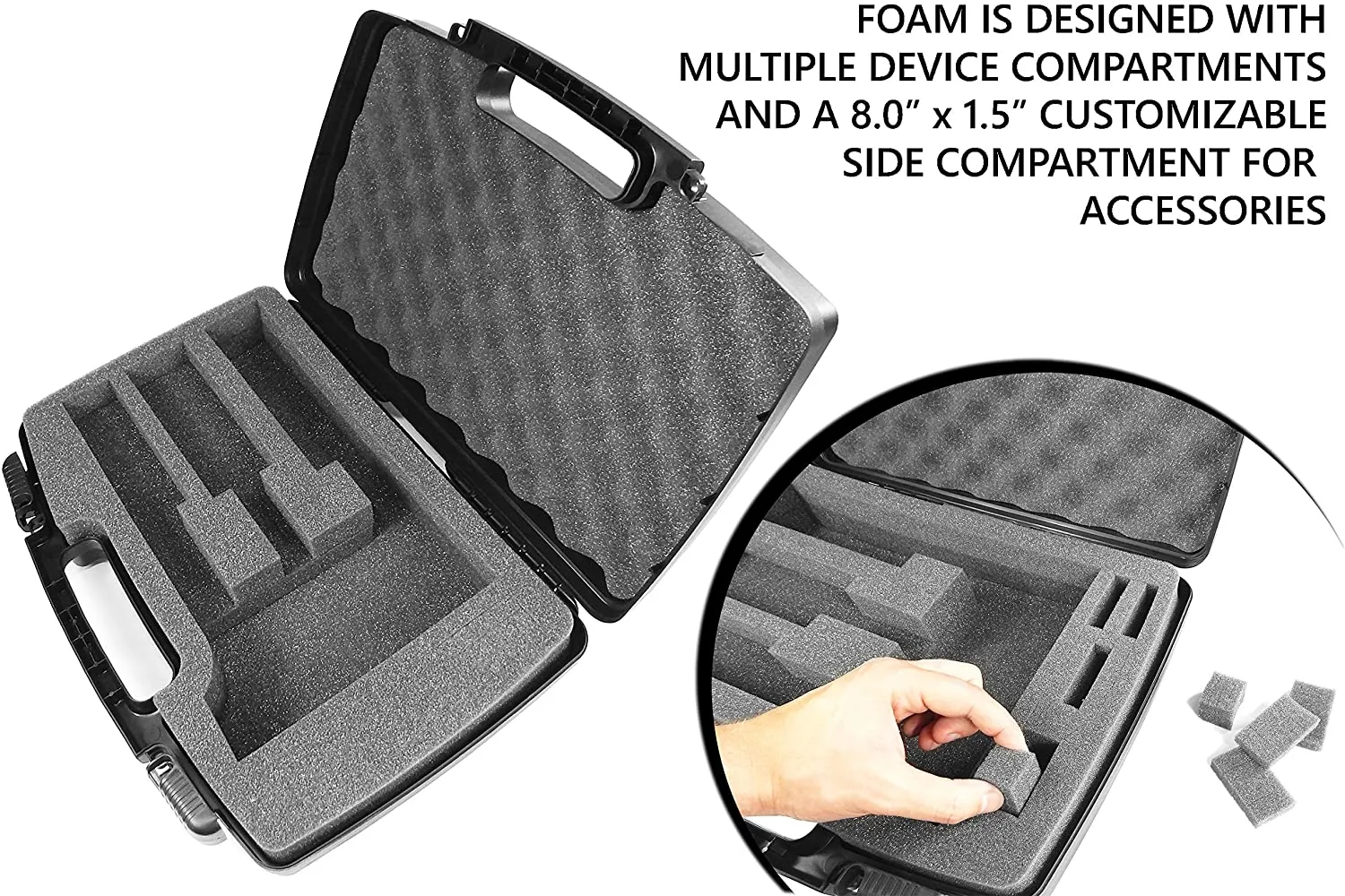 CASEMATIX Barber Case Compatible with Clipper, Trimmer, Finisher - Barber Bag for Stylist Holds Oster Classic 76, Wahl, Andis and Other Accessories