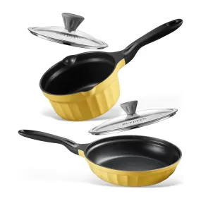 Cast Aluminum Nonstick Frying Pan & Saucepan - Bundle Offer