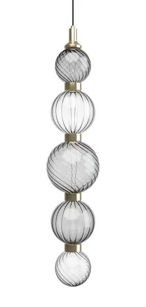 Celling Lamp Metal Frame Satin Finish Spheres Pyrex Glass Led Lighting