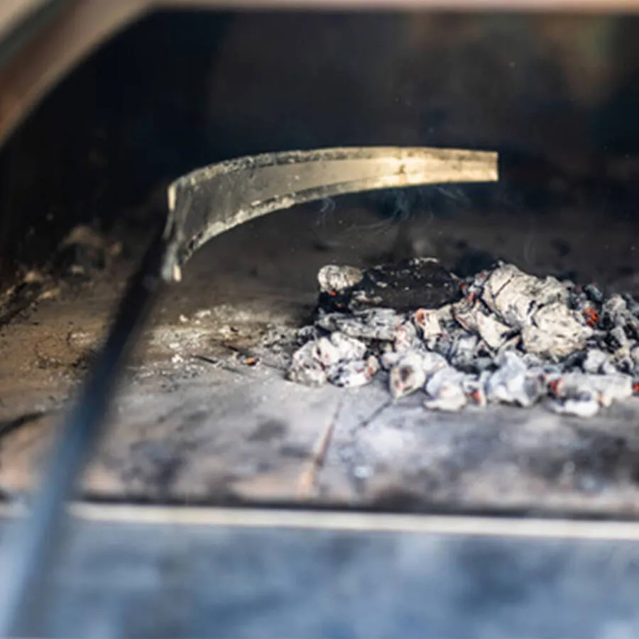 Charcoal|Wood Rake for Pizza Ovens and Fireplaces - Flaming Coals