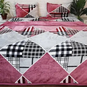 Check Pattern Warm Duvet Cover Set