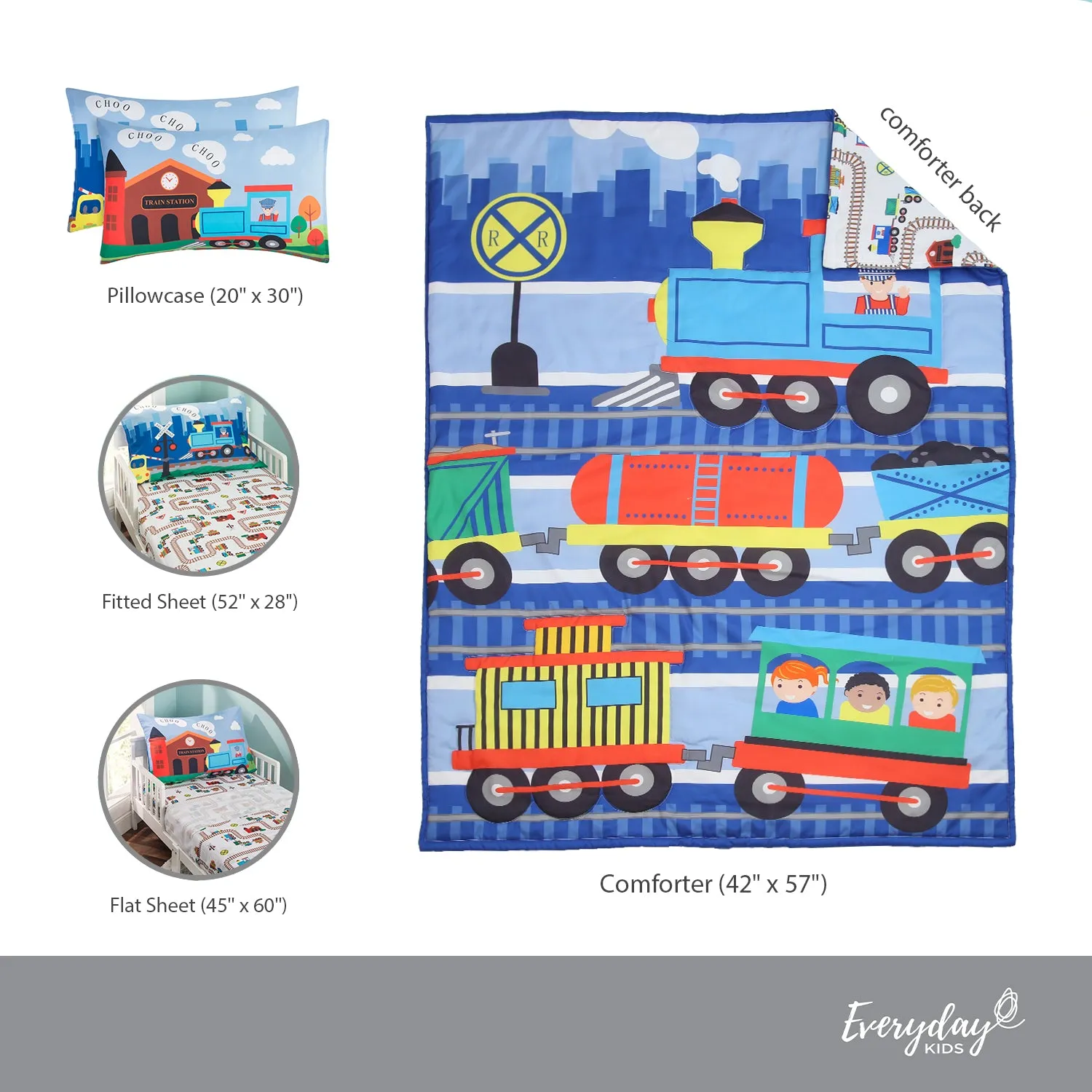 Choo Choo Train 4-Piece Toddler Bedding Set