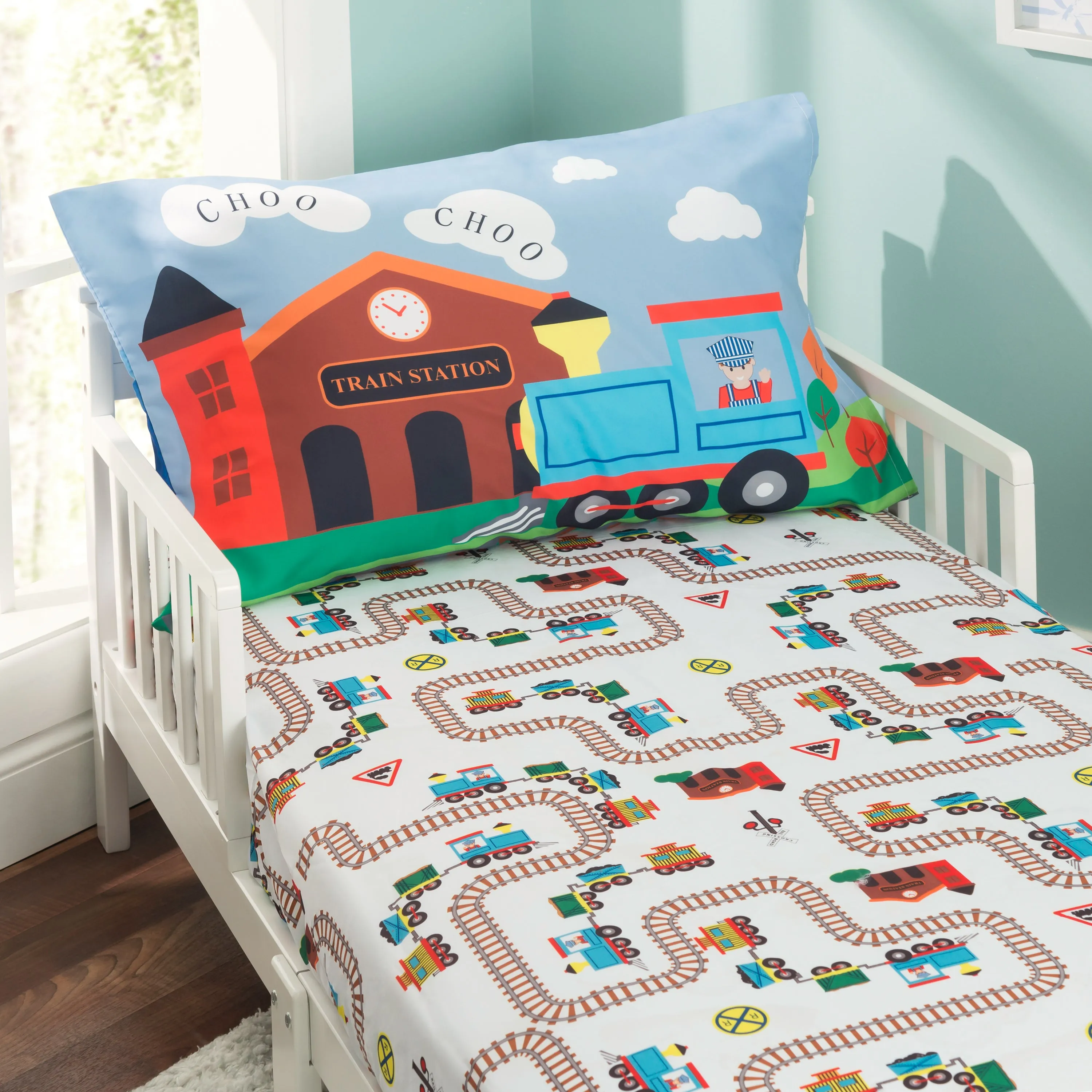 Choo Choo Train 4-Piece Toddler Bedding Set