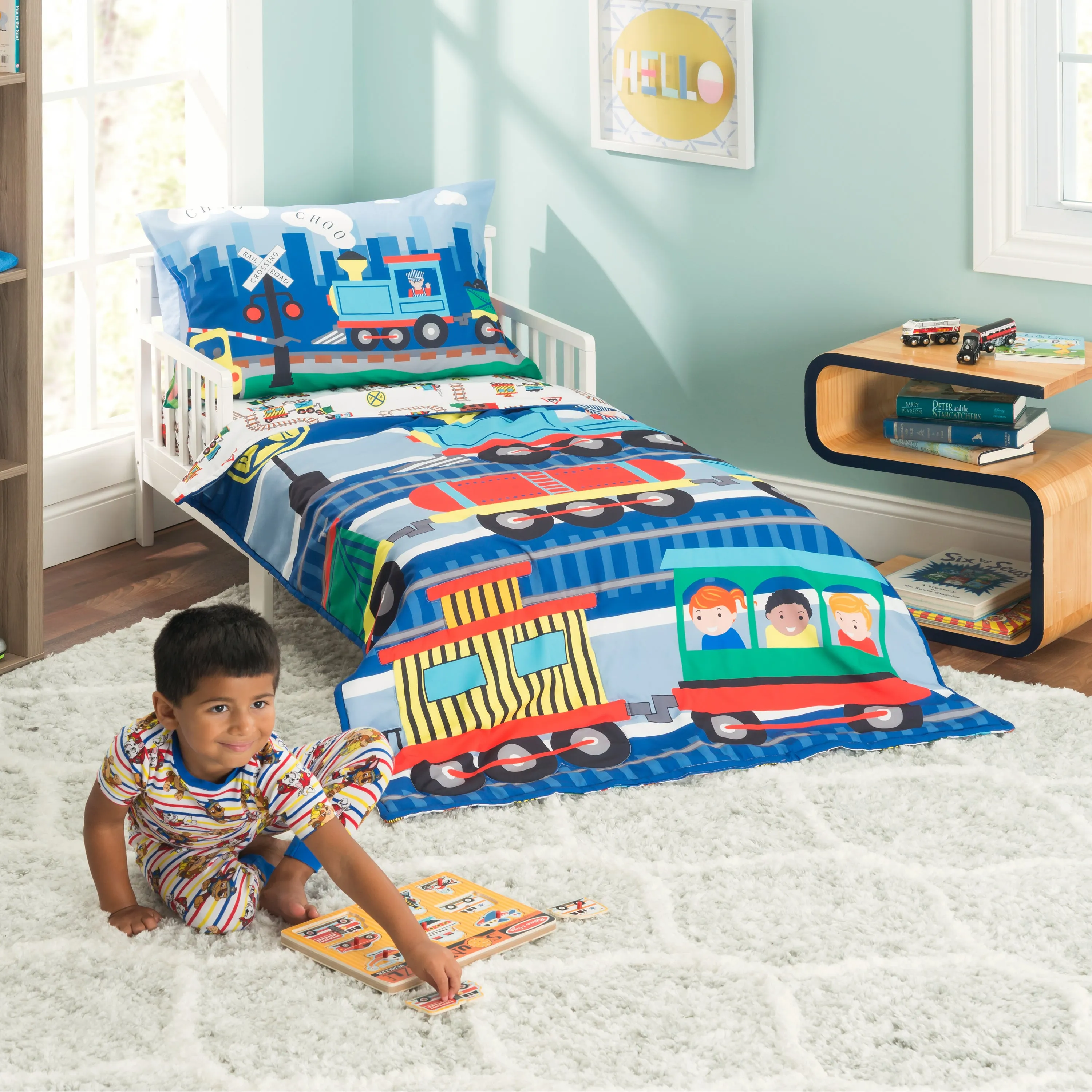 Choo Choo Train 4-Piece Toddler Bedding Set