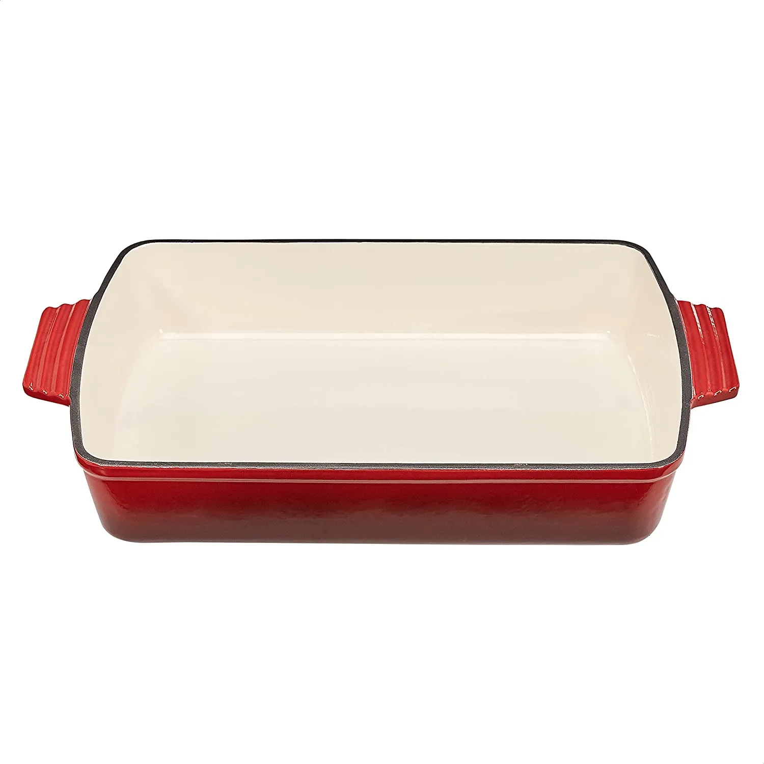 Commercial Enameled Cast Iron 13-Inch Roasting/Lasagna Pan, Red