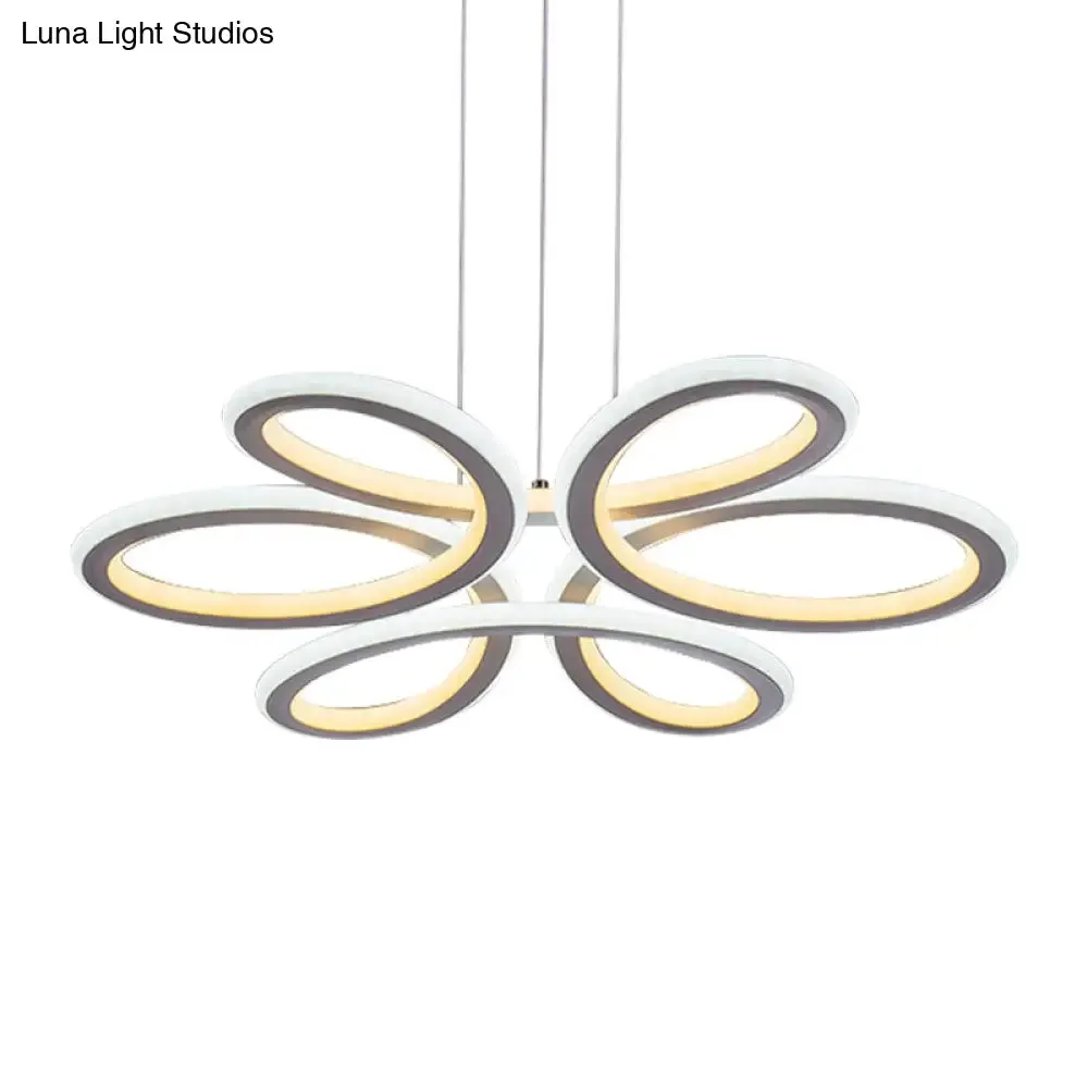 Contemporary Petals LED Chandelier Pendant for Dining Room - Warm/White Light