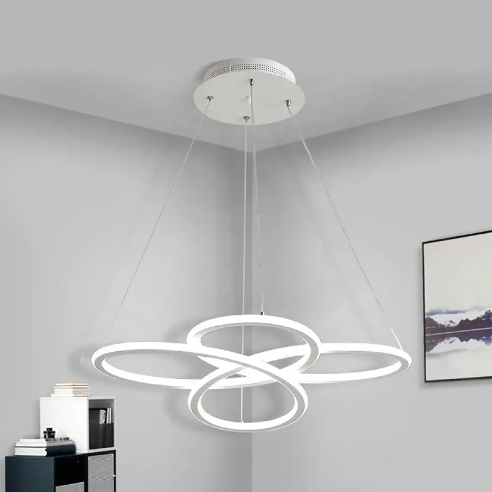 Contemporary Petals LED Chandelier Pendant for Dining Room - Warm/White Light