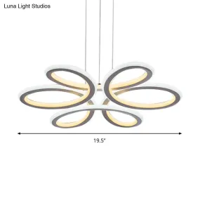 Contemporary Petals LED Chandelier Pendant for Dining Room - Warm/White Light