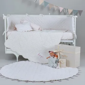 Cotton Baby Bedding Set | Sweet Scallop Haven | Off-White