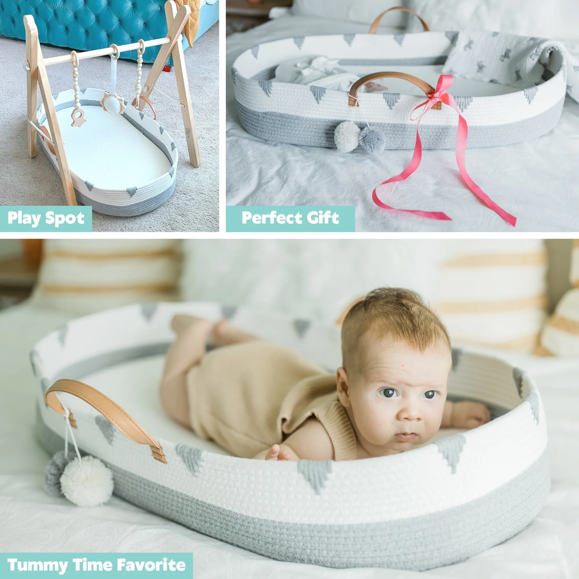 Cotton Rope Baby Changing Basket Set