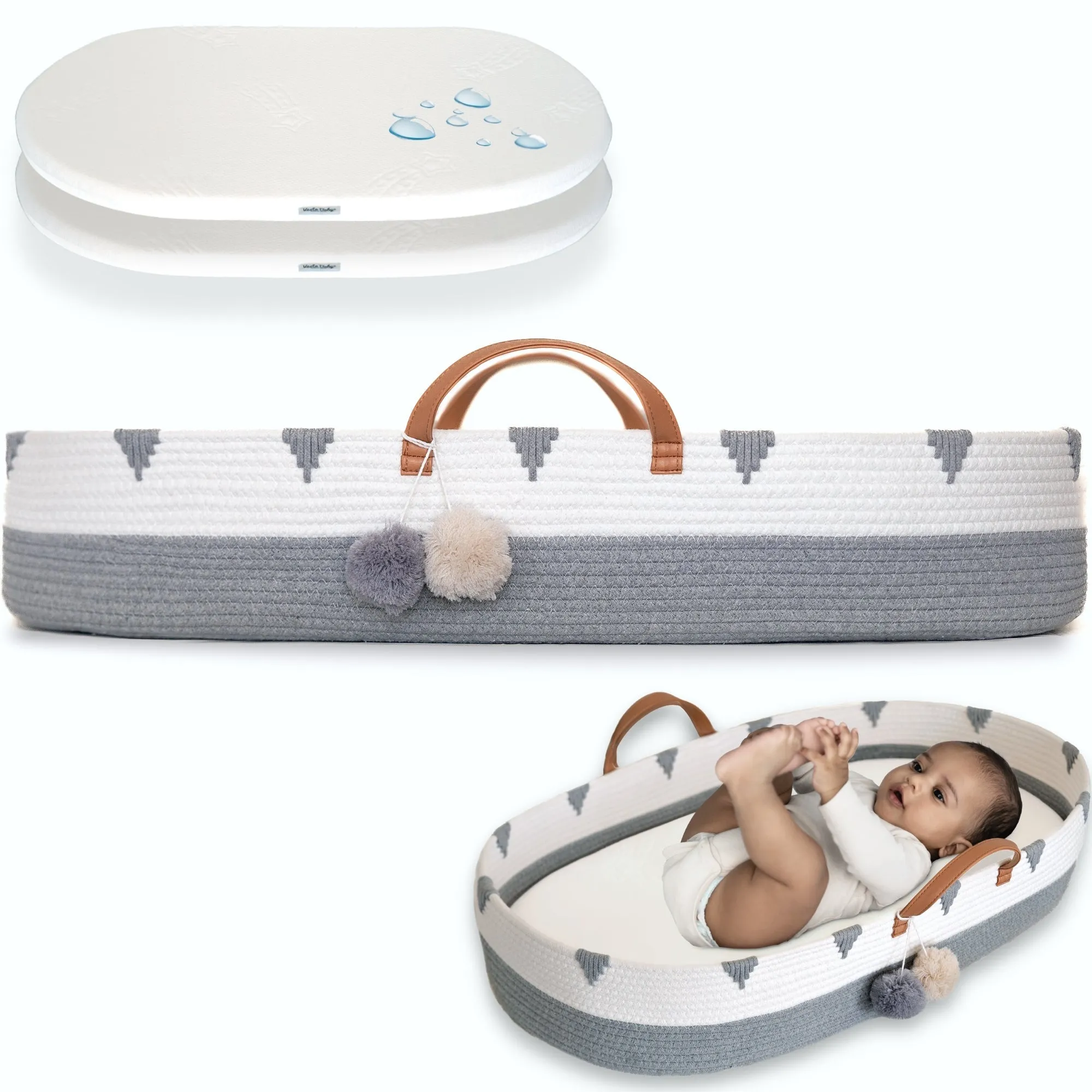 Cotton Rope Baby Changing Basket Set