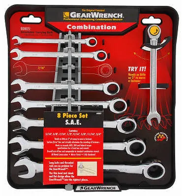 Danaher 120358 8 Pc GearWrench Std Combination Ratcheting Wrench Set 5/16"-3/4" - Quantity of 1