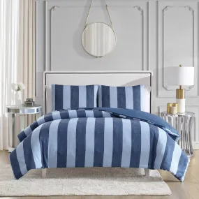 Denim Stripe Reversible Duvet Cover Set