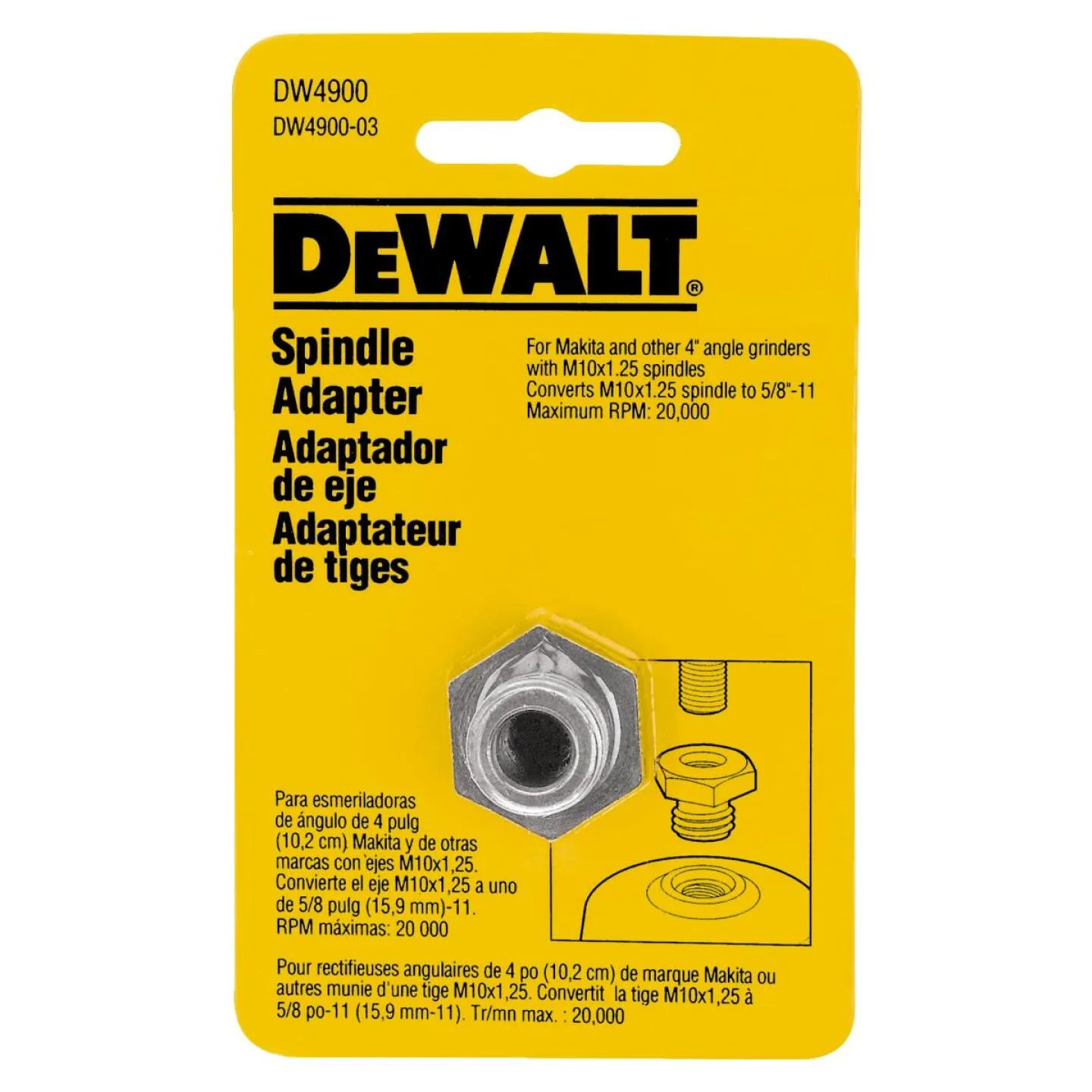 DeWalt Grinder Arbor Spindle Adapter